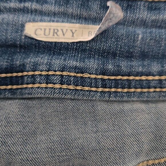 Angels Curvy Bermuda Shorts Women 20W Blue High Rise Summer Resort - Picture 6 of 8